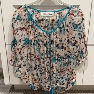 Fifteen Twenty Multicolor Blouse with Teal Accents